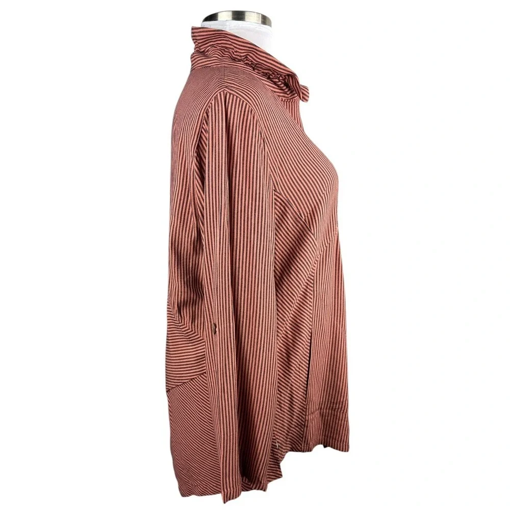 Soft Surroundings Sasha Orange Stripe Button Up Tunic Top Plus Size 1X Lagonlook - Picture 7 of 12